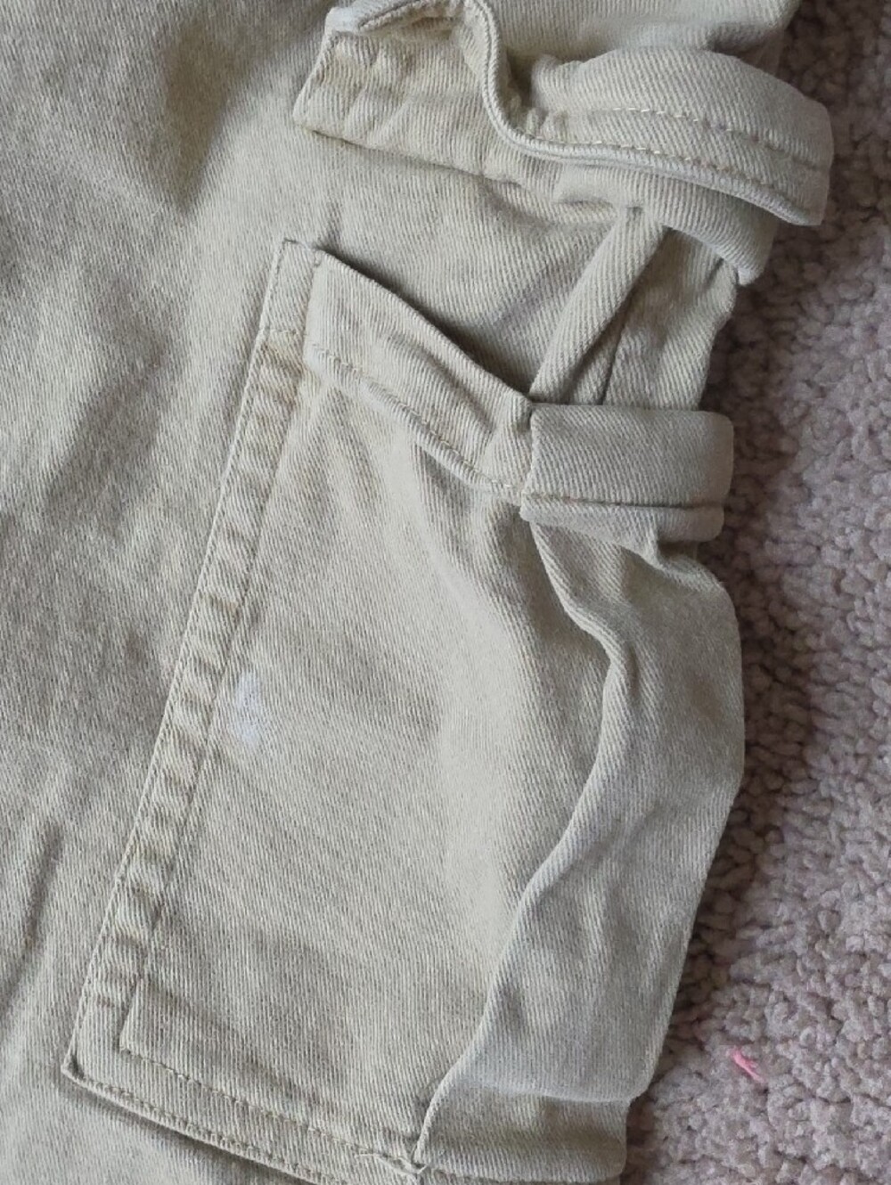Women's Casual Elastic-Waist Tan Pants-School Uniform - Picture 3 of 7